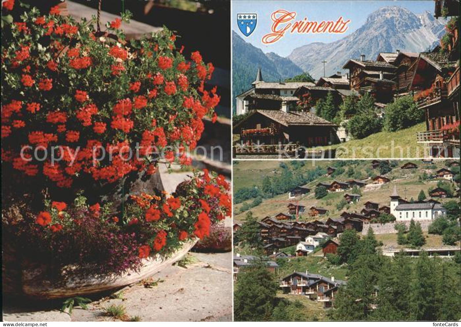 11896551 Grimentz Dorfpartie Kirche Parkt Blumen Grimentz - Other & Unclassified