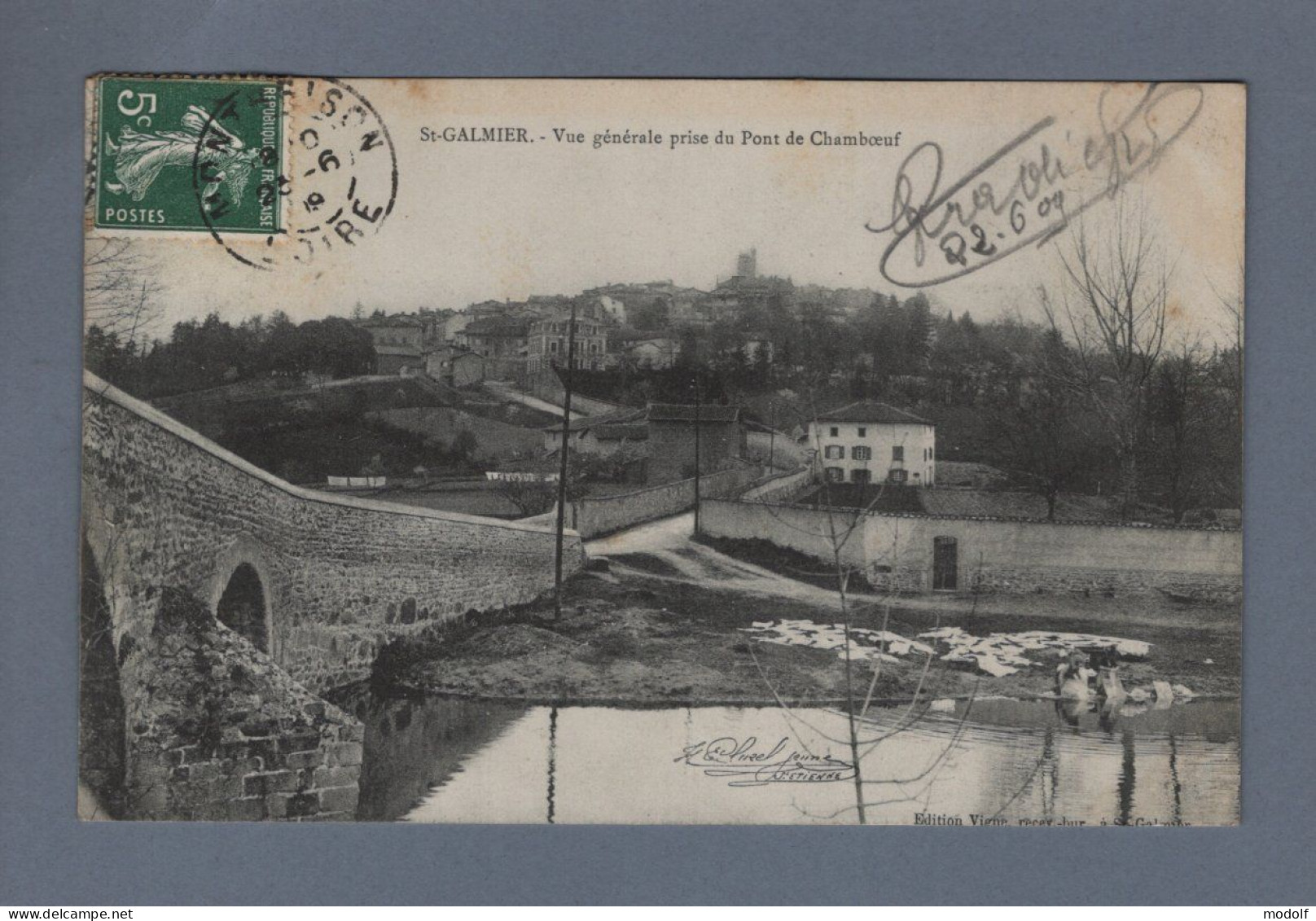 CPA - 42 - St-Galmier - Vue Générale Prise Du Pont De Chamboeuf - Circulée En 1909 - Otros & Sin Clasificación