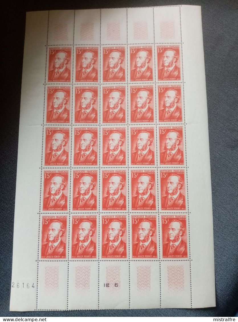 FRANCE. 1951. " Jules FERRY  " N° 880 Feuille De 25 Ex . NEUFS ++. Côte YT 2023 : 25,00 € - Full Sheets