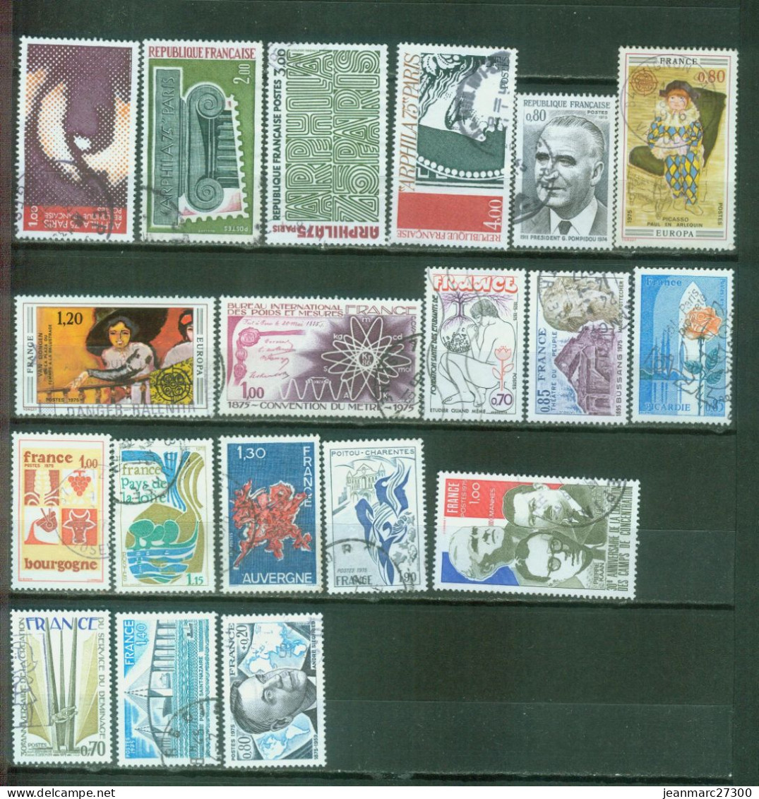 YT N° 1830 à 1833 1839 à 1841 1844 à 1851 1853 1854 1856 1858  Oblitérés  1975 - Used Stamps