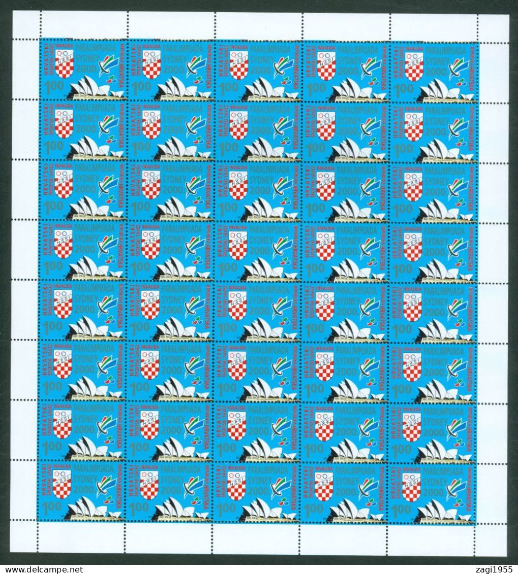 Croatia 2000 Olympics Paraolympics Paralympic Games Sydney Charity Stamp Sheet - Croatia
