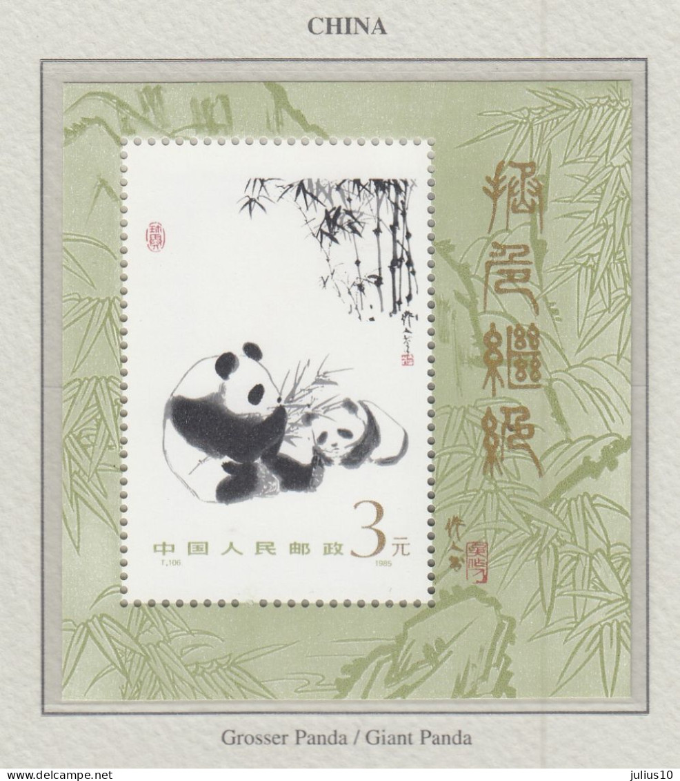 CHINA 1985 WWF Animals Panda Mi Bl 35 MNH(**) Fauna 713 - Osos