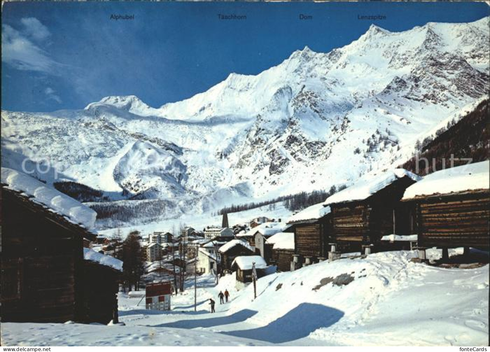 11896414 Saas-Fee Dorfpartie Mit Alphubel Taeschhorn Dom Lenzspitze Saas-Fee - Autres & Non Classés