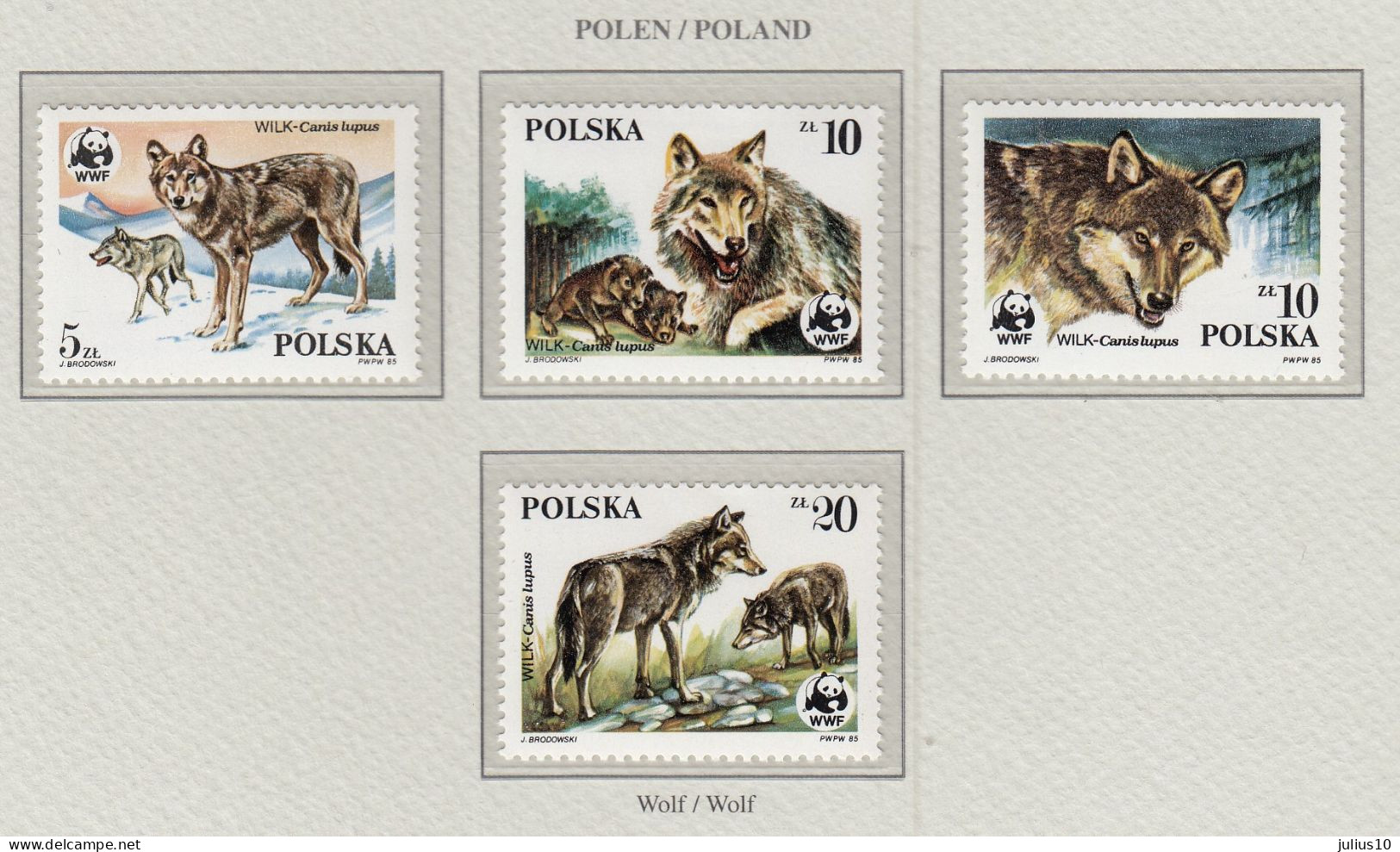 POLAND 1985 WWF Animals Wolves Mi 2975-2978 MNH(**) Fauna 714 - Ungebraucht