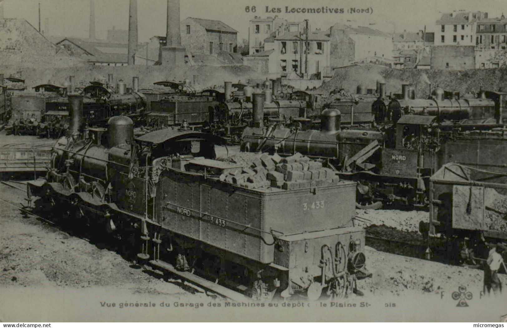 Reproduction "La Vie Du Rail" - Vue Générale Du Garage Des Machines Du Dépôt De La Plaine Saint-Denis - Trenes