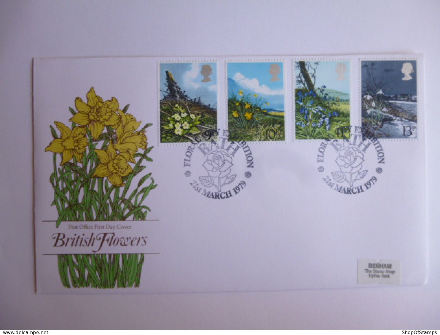 GREAT BRITAIN SG 1079-82 WILD FLOWERS   FDC FLORAL CITY EXHIBITION BATH - Unclassified
