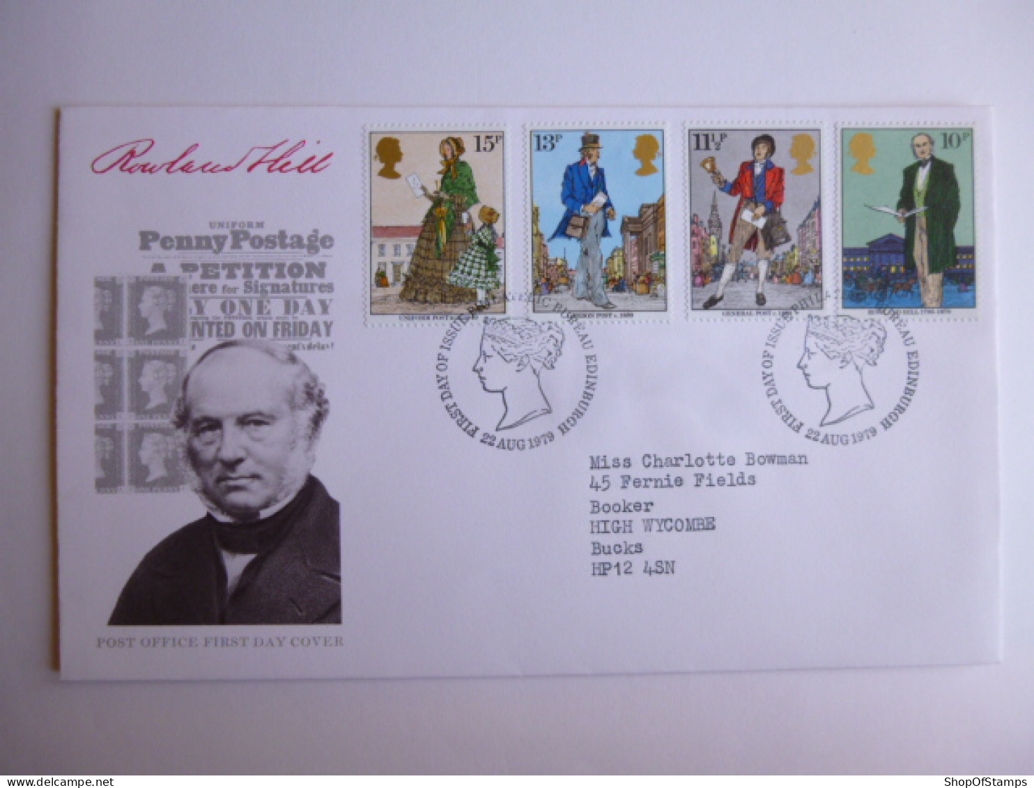 GREAT BRITAIN SG 1095-98 SIR ROWLAND HILL DEATH ANNIVERSARY    FDC EDINBURGH - Unclassified