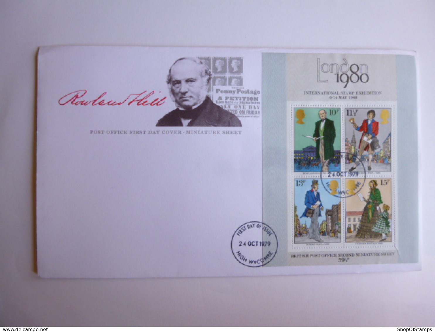 GREAT BRITAIN SG 1099MS SIR ROWLAND HILL DEATH ANNIVERSARY   FDC HIGH WYCOME - Zonder Classificatie