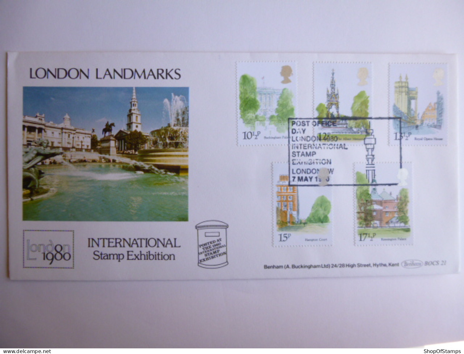 GREAT BRITAIN SG 1120-24 LONDON LANDMARKS   FDC POST OFFICE DAY POSTED AT POST OFFICE EXHIBITION POSTMARK - Ohne Zuordnung