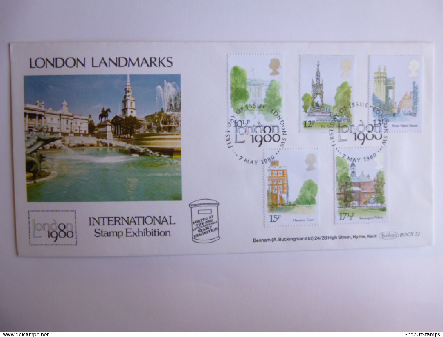 GREAT BRITAIN SG 1120-24 LONDON LANDMARKS   FDC POSTED AT POST OFFICE EXHIBITION POSTMARK - Ohne Zuordnung