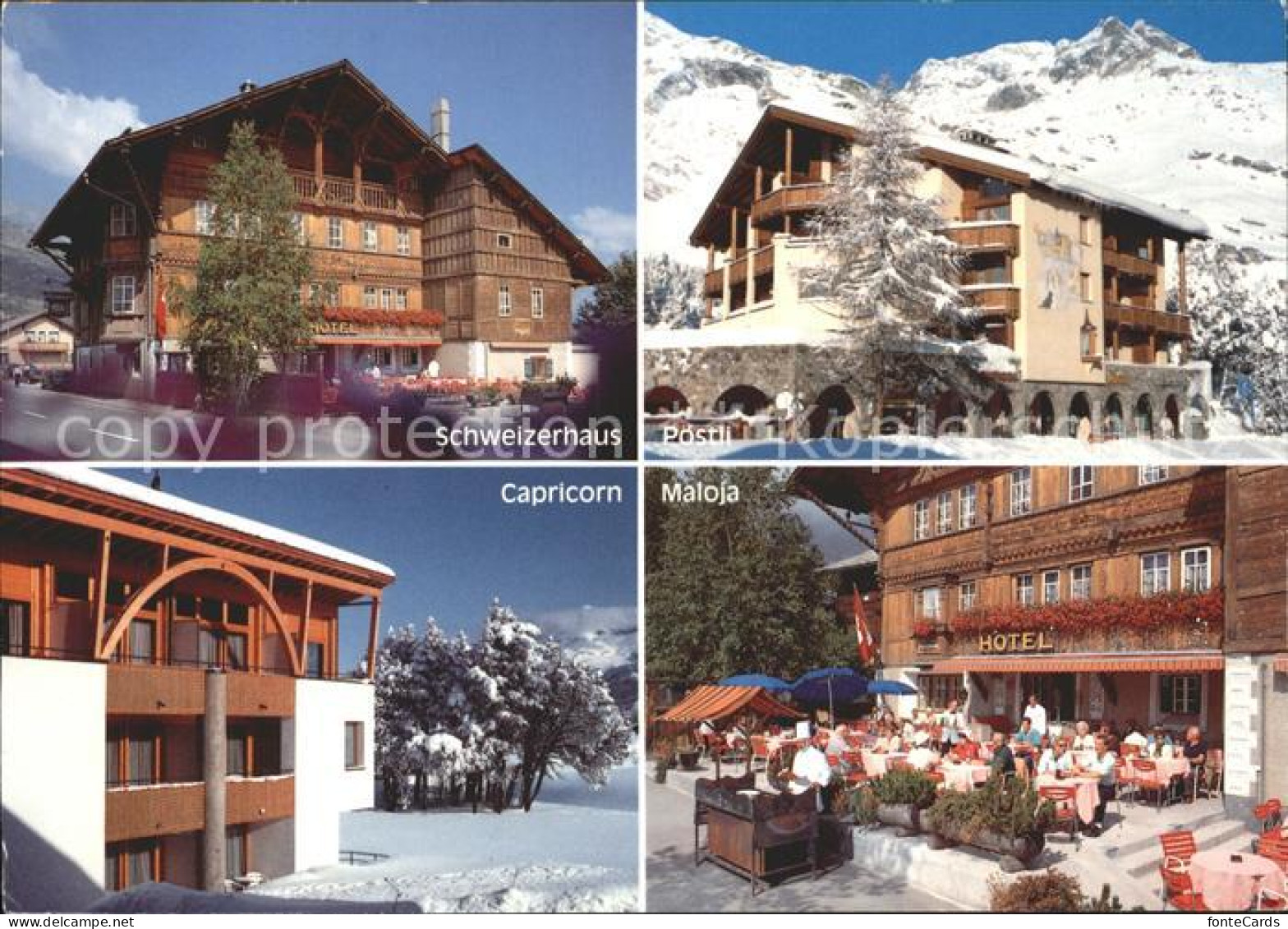 11896392 Maloja GR Hotel Schweizerhaus Appartementhaus Poestli Und Caricorn  Mal - Autres & Non Classés