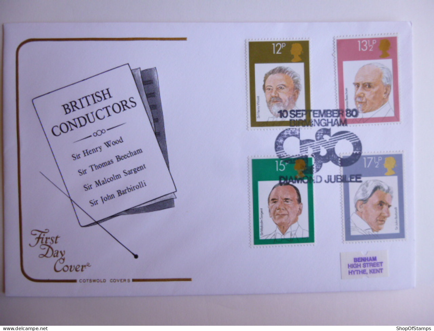 GREAT BRITAIN SG 1130-33 BRITISH CONDUCTORS  FDC CBSO BIRMINGHAM DIAMOND JUBILEE - Zonder Classificatie