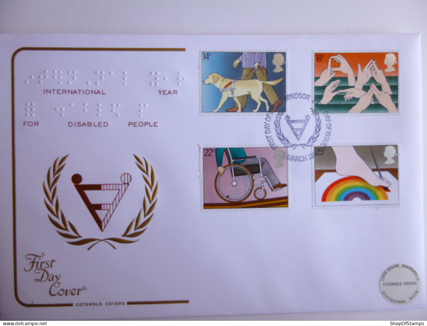 GREAT BRITAIN SG 1147-50 INTERNATIONAL YEAR OF THE DISABLED   FDC WINDSOR With BRAIL PRINT - Ohne Zuordnung