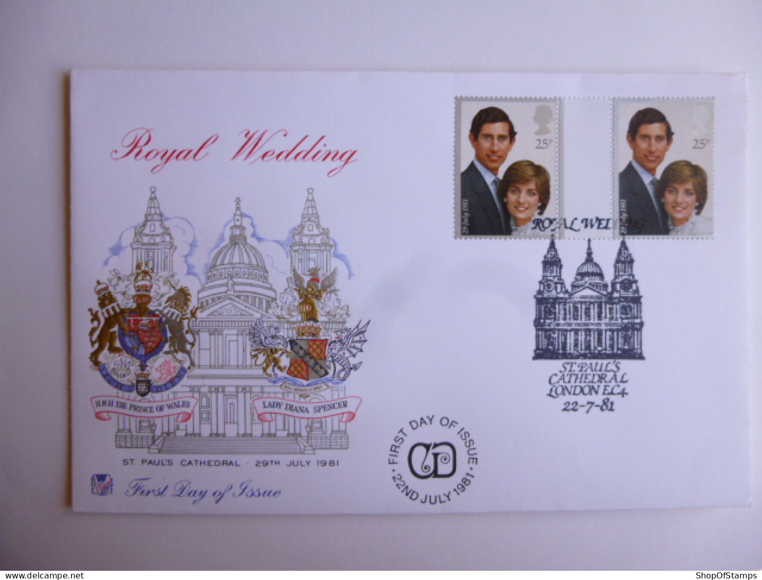 GREAT BRITAIN SG 1160-61 ROYAL WEDDING   FDC ST PAUL CATHDRAL LONDON - Unclassified