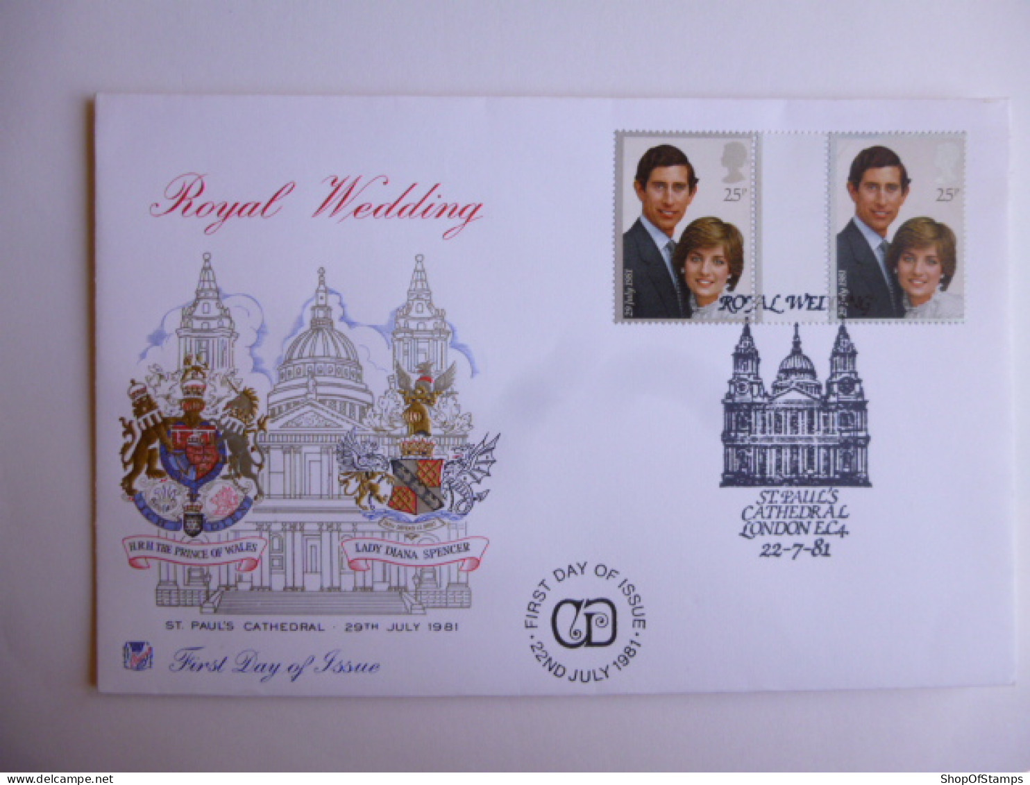 GREAT BRITAIN SG 1160-61 ROYAL WEDDING   FDC ST PAUL CATHDRAL LONDON - Zonder Classificatie