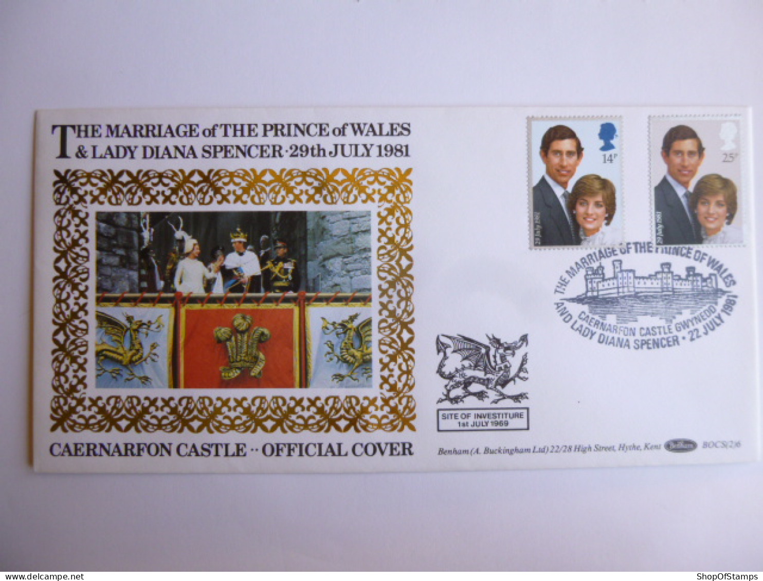 GREAT BRITAIN SG 1160-61 ROYAL WEDDING   FDC CAERNARFON CASTLE GWYNEDD ; SITE OF INVESTITURE 1.7.1969 - Non Classés