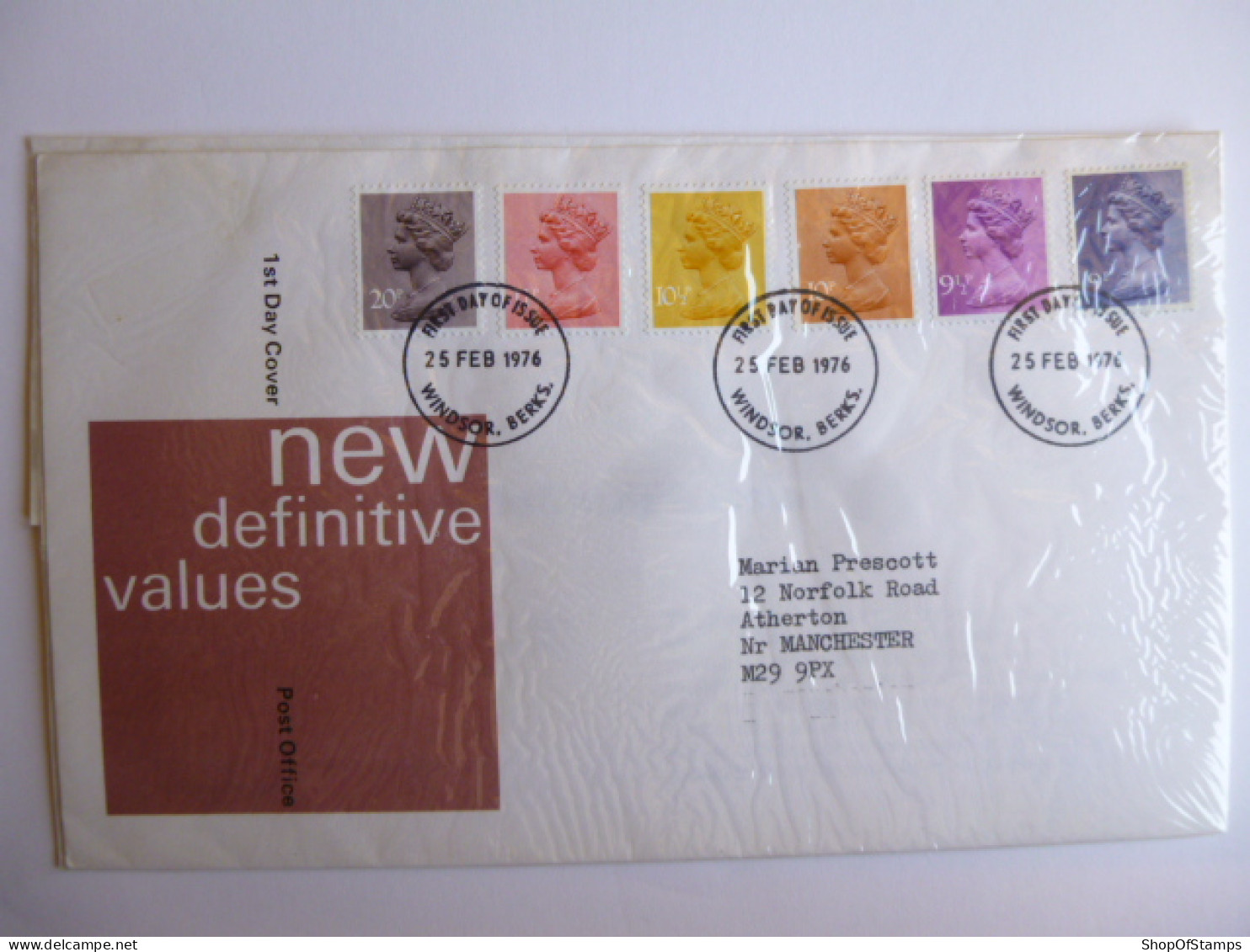 GREAT BRITAIN SG DEFINITIVES ISSUE DATED  25.02.76 FDC  - Unclassified