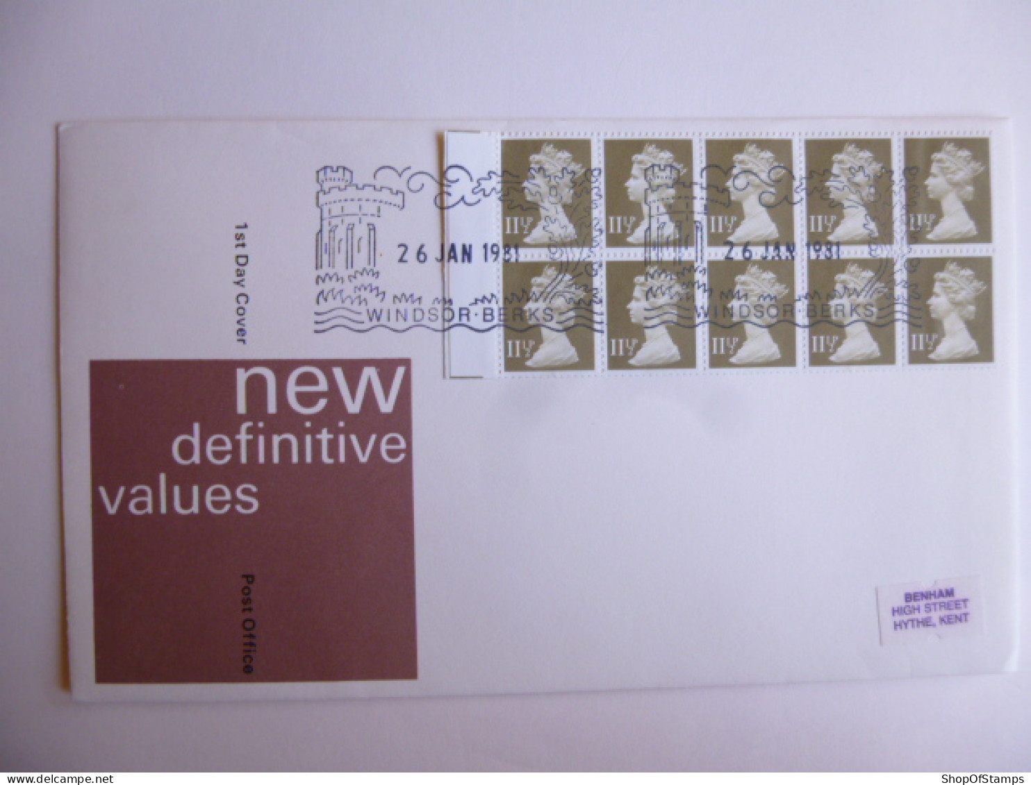 GREAT BRITAIN SG DEFINITIVES ISSUE DATED  26.01.81 FDC  - Ohne Zuordnung