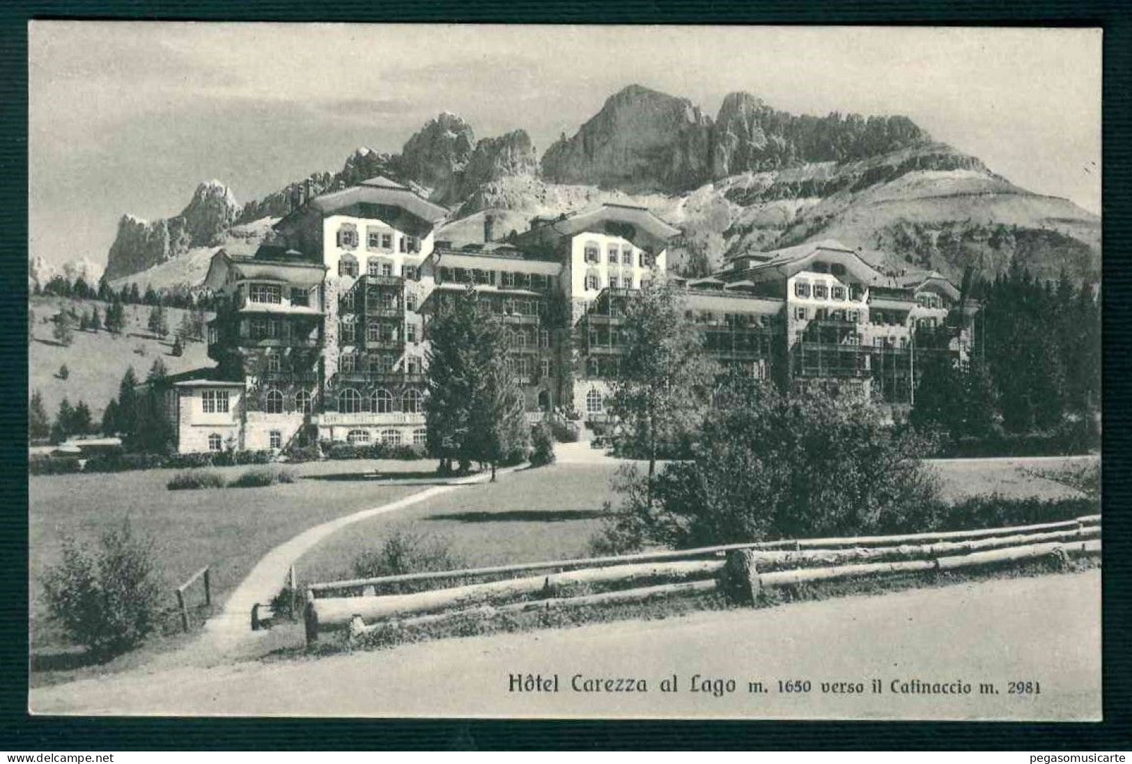 BF169 HOTEL CAREZZA AL LAGO VERSO IL CATINACCIO - BAZAR CARTOLERIA PASSO DI COSTALUNGA 1930 CIRCA BOLZANO - Sonstige & Ohne Zuordnung