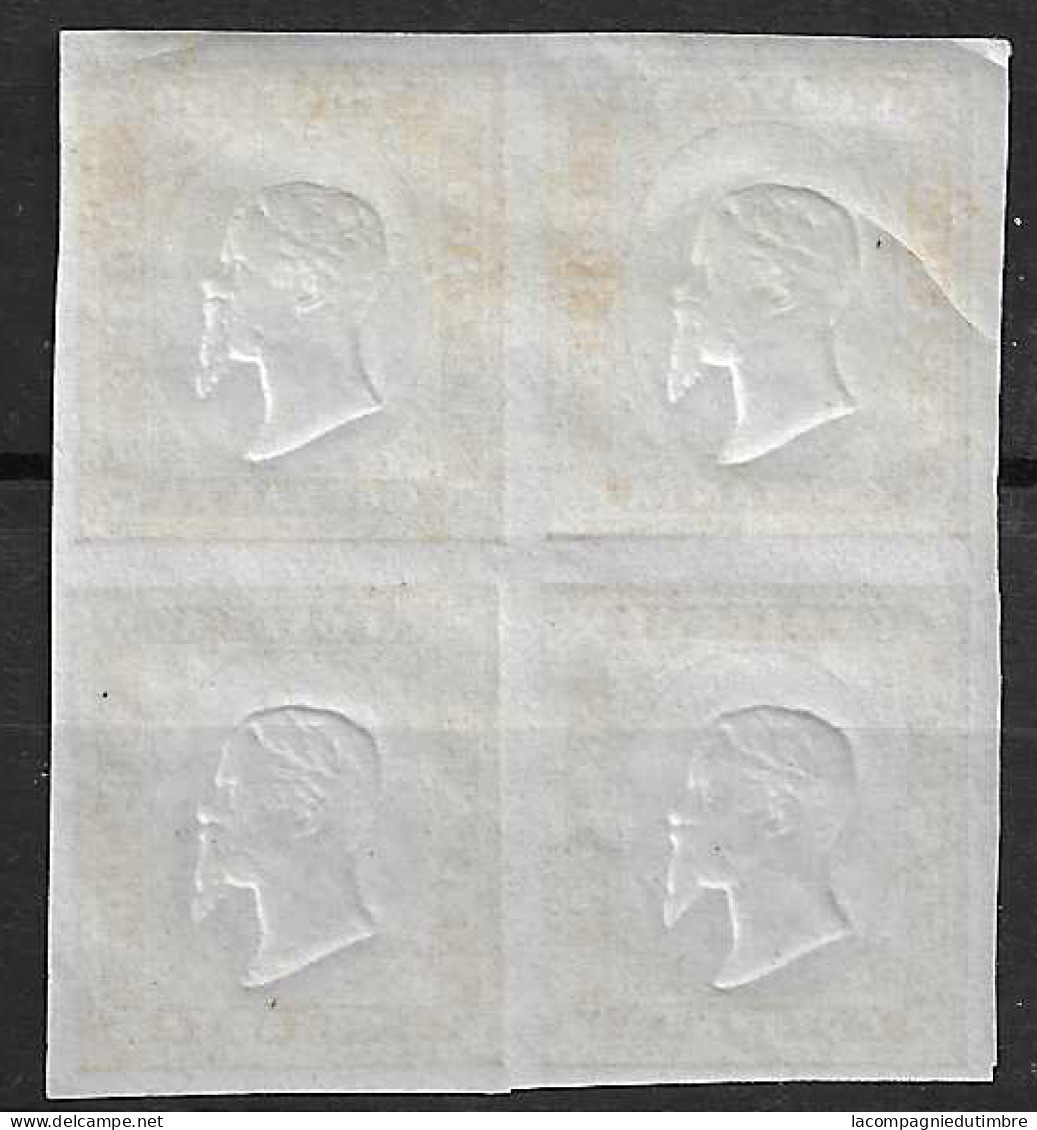 Italie YT N° 9 En Bloc De Quatre Timbres Neufs (*). TB - Neufs