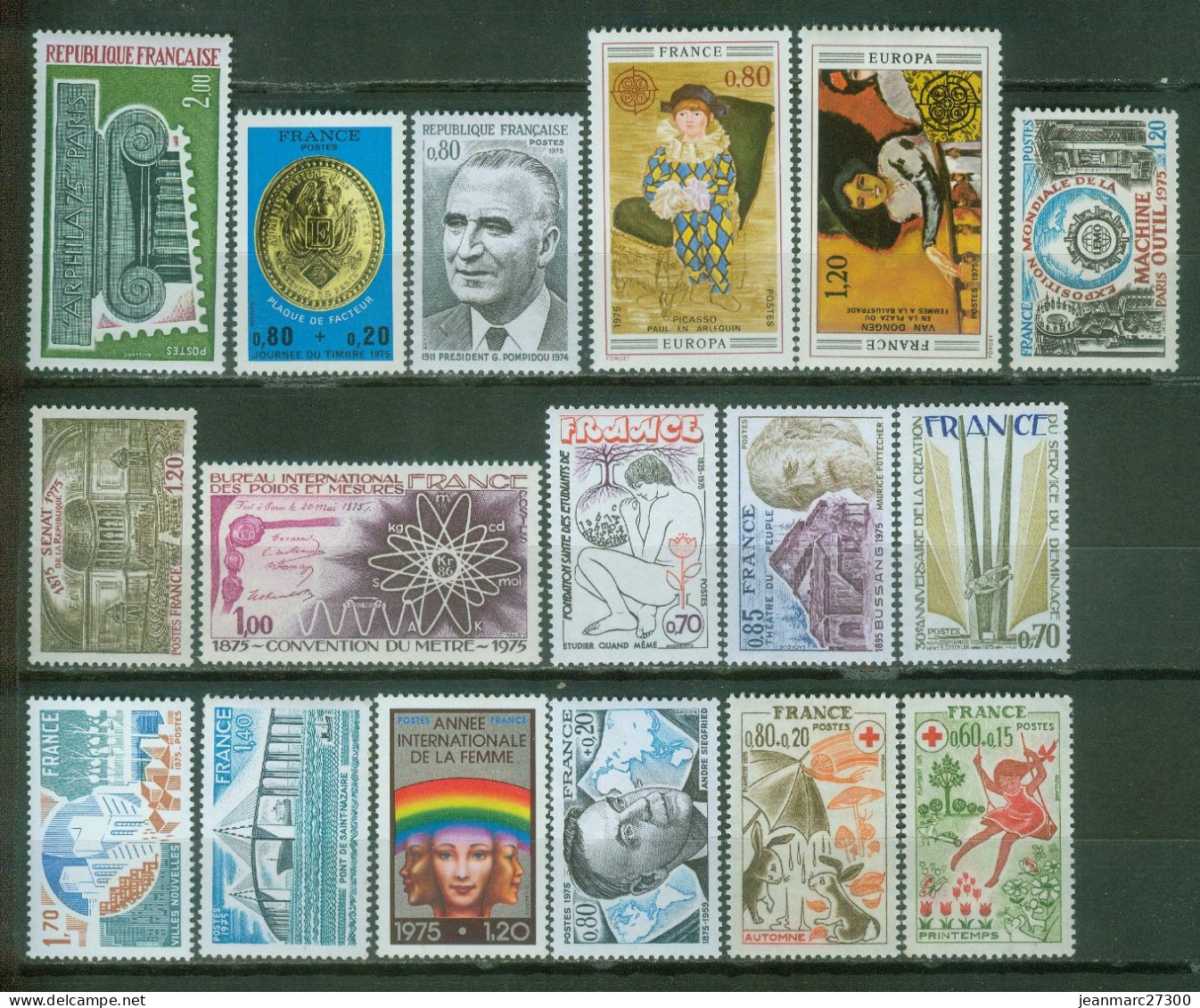 YT N° 1831 1838 à 1846 1854 à 1858 1860 1861  Neufs ** 1975 - Unused Stamps