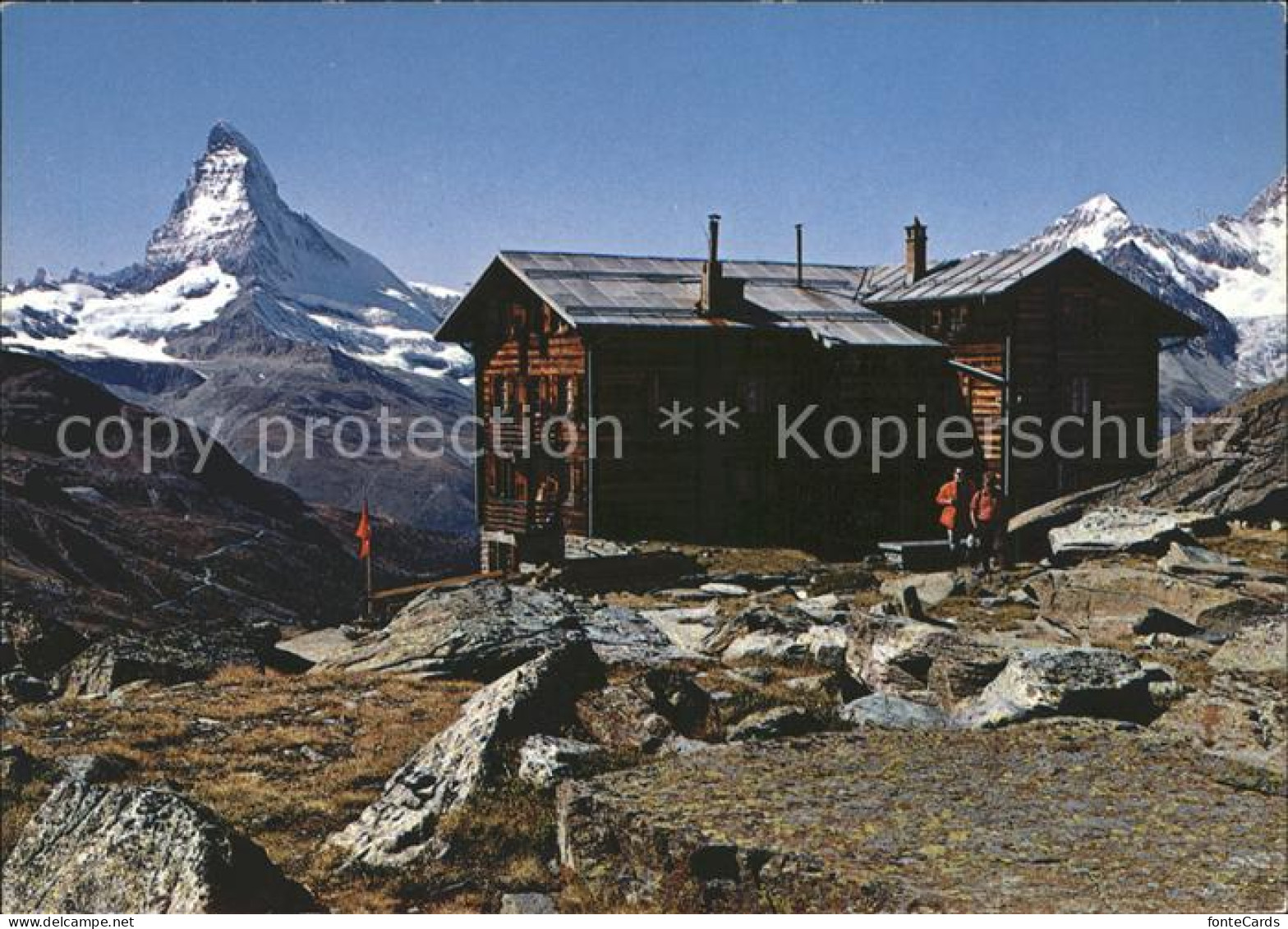 11896332 Zermatt VS Touristenhaus Fluhalp Matterhorn Dt Blanche  - Autres & Non Classés