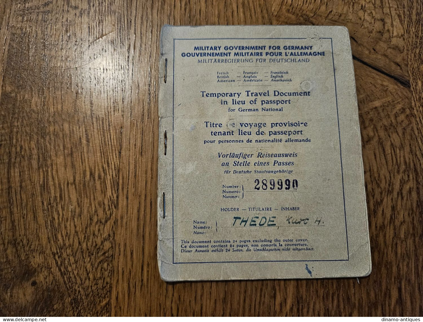 1949 AMG Germany Passport Passeport Reisepass Issued In Kiel For Travel To Switzerland - Historical Documents