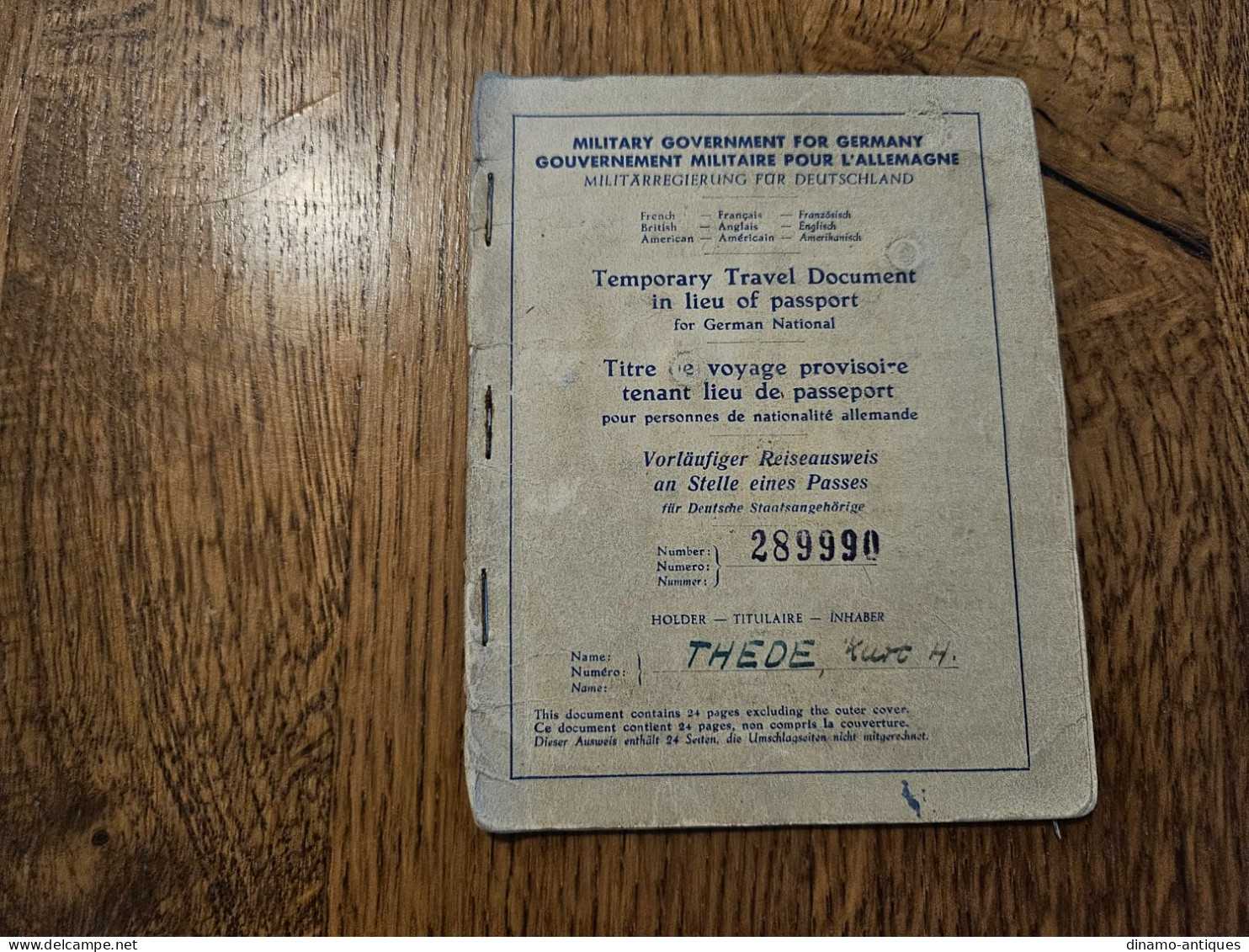 1949 AMG Germany Passport Passeport Reisepass Issued In Kiel For Travel To Switzerland - Historische Dokumente