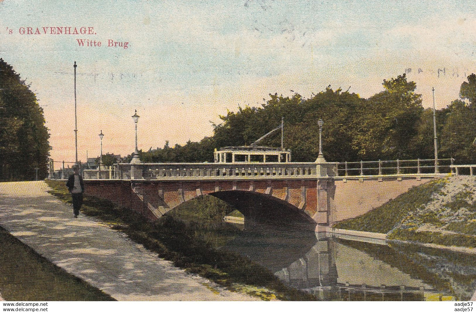 Netherlands Pays Bas Den Haag Witte Brug Tramway 1912 - Tramways