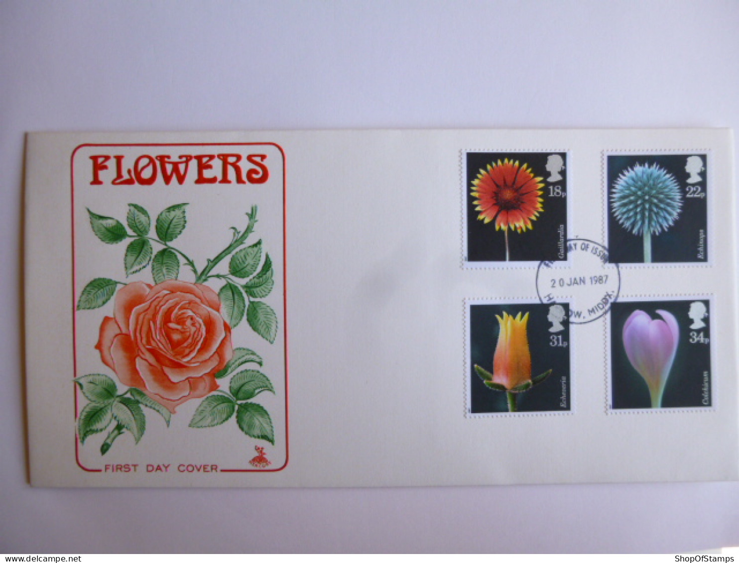 GREAT BRITAIN SG 1347-50 FLOWER PHOTOGRAPHS BY ALFRED LAMMER    FDC HARROW - Zonder Classificatie