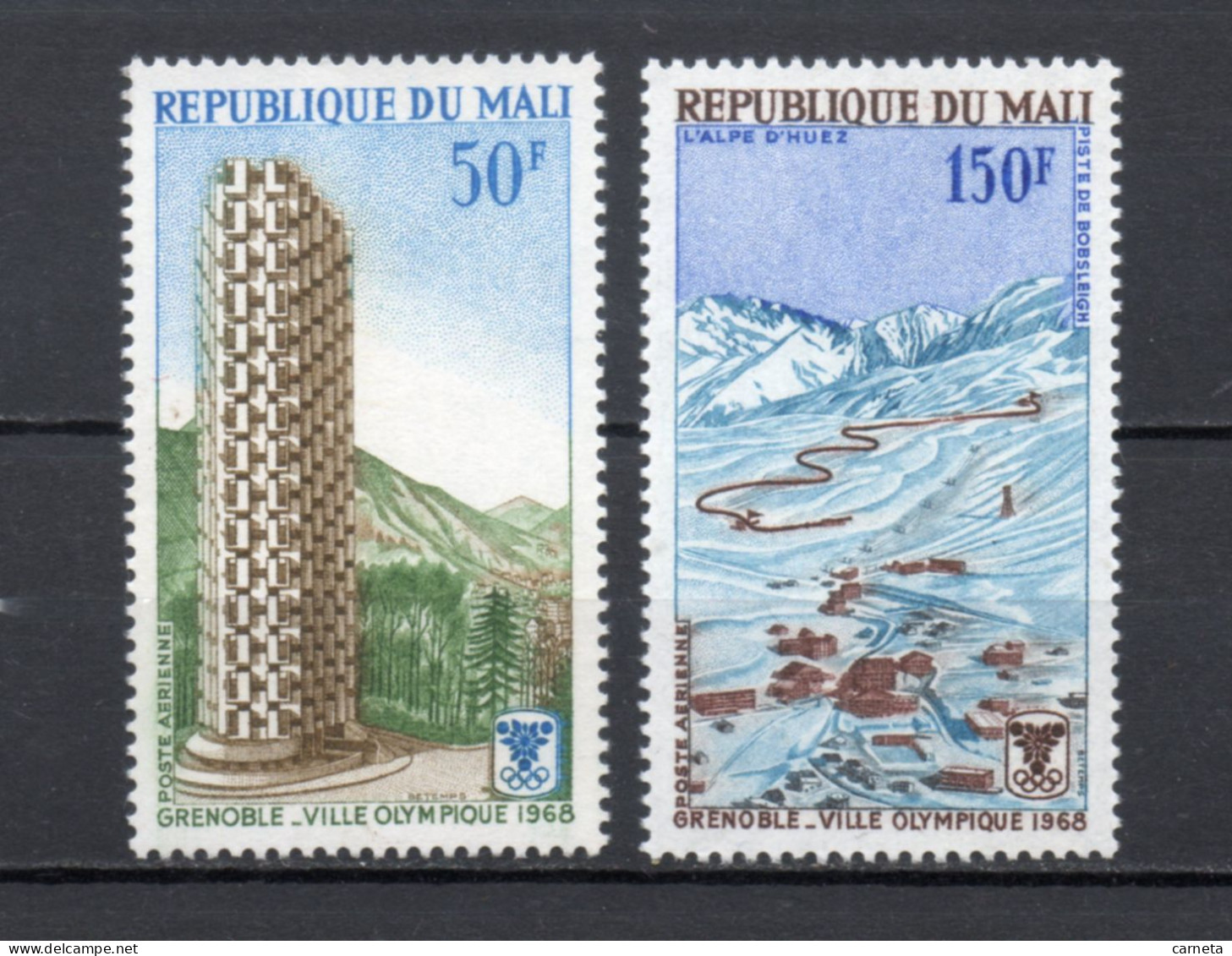 MALI  PA  N° 53 + 54    NEUFS SANS CHARNIERE  COTE 4.00€    JEUX OLYMPIQUES GRENOBLE - Mali (1959-...)