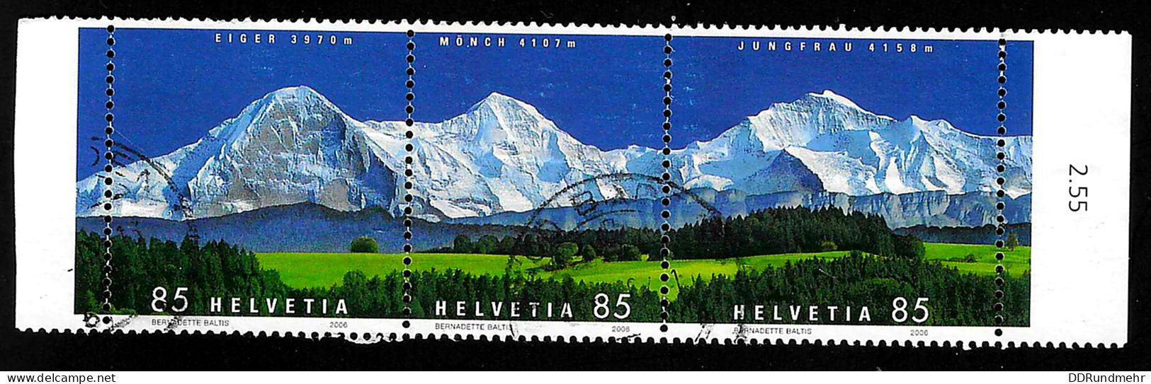 2006 Mountains Michel CH 1966-1968 Stamp Number CH 1240 Yvert Et Tellier CH 1892-1894 Stanley Gibbons CH 1683a - Oblitérés