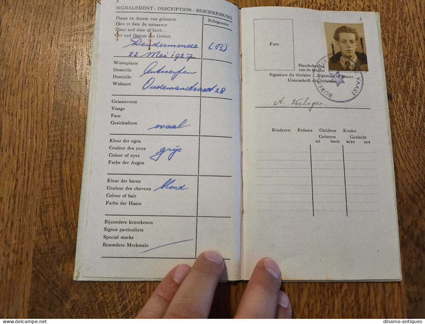 1949 Netherlands Passport Passeport Reisepass Issued In Rotterdam To Travel To AMG Germany - Historical Documents