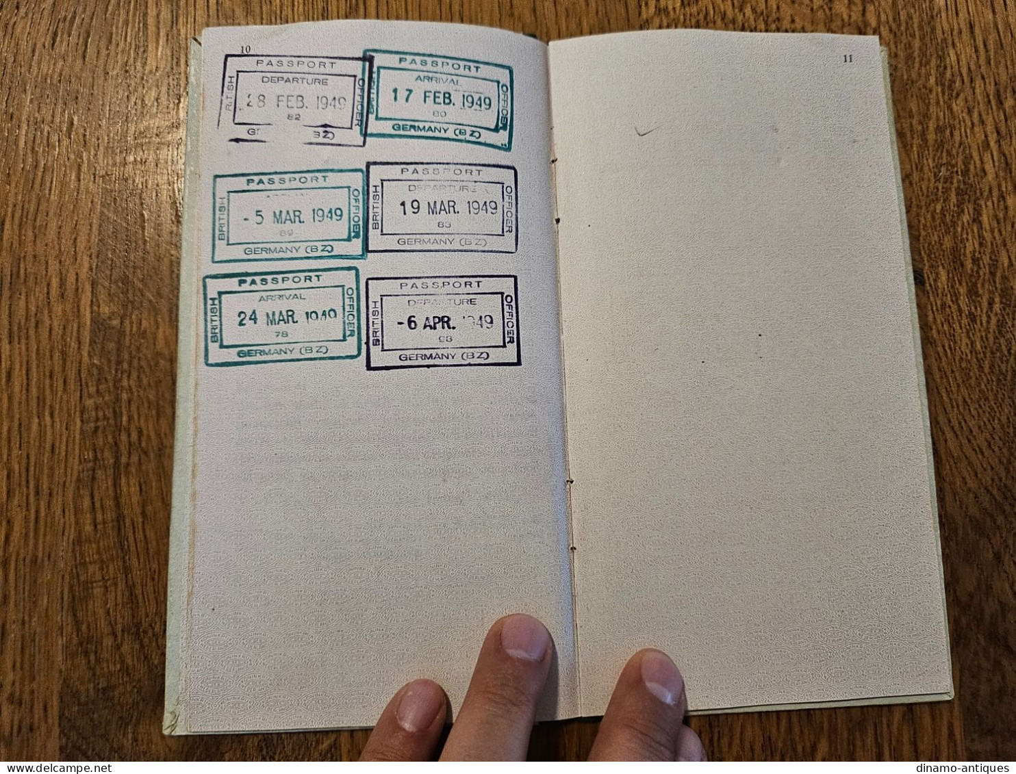 1949 Netherlands passport passeport reisepass issued in Rotterdam to travel to AMG Germany