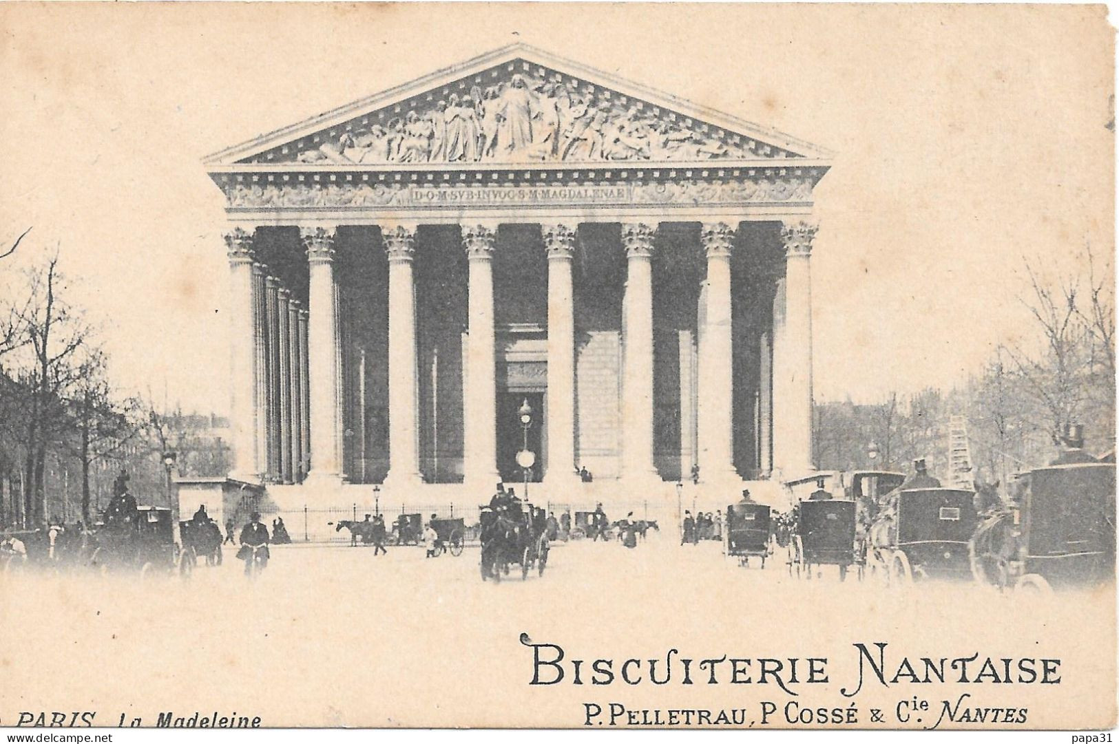 Pub  De La  BISCUITERIE NANTAISE Sur Une Carte Menu De Paris - Werbepostkarten