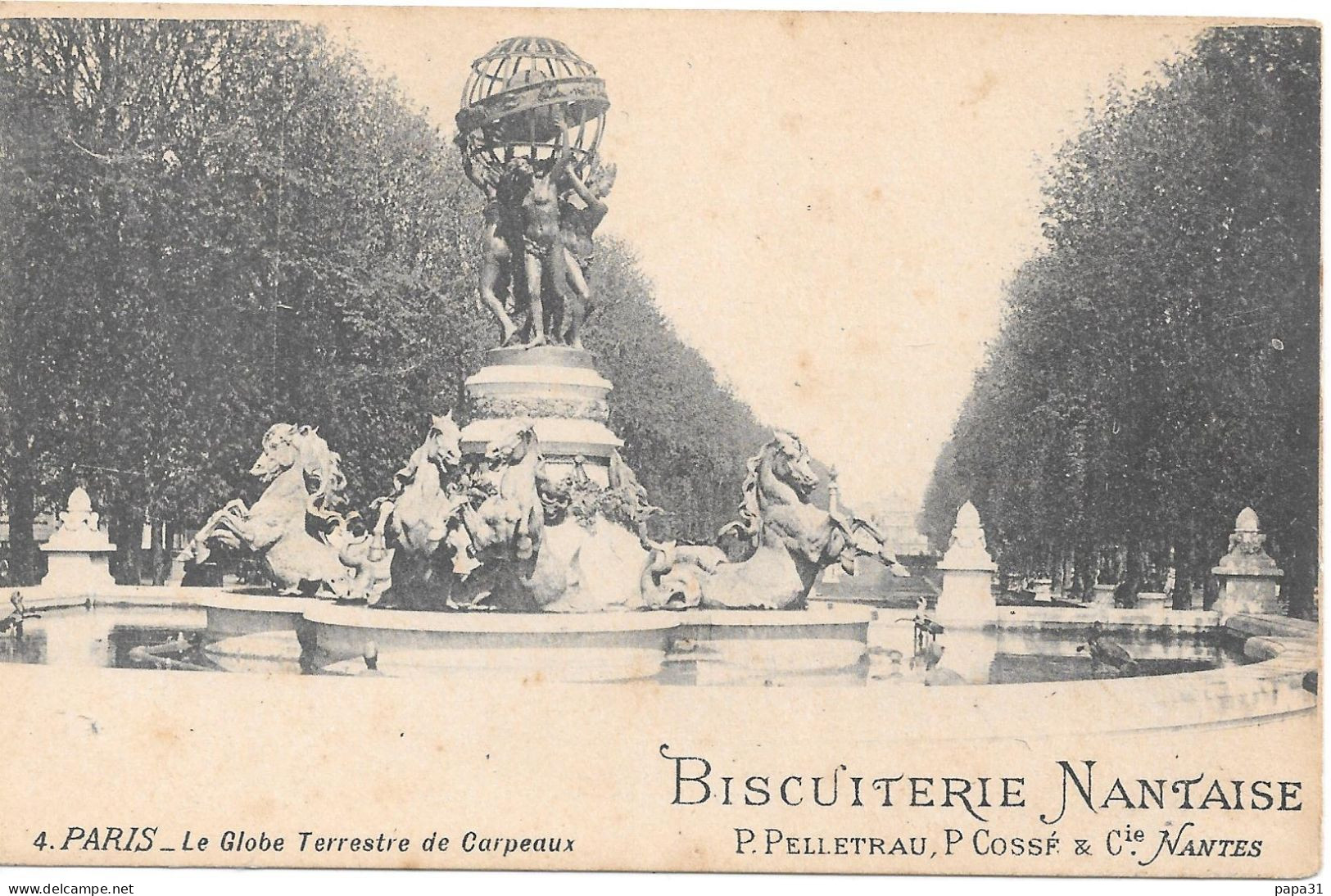 Pub  De La  BISCUITERIE NANTAISE Sur Une Carte Menu De Paris - Publicité