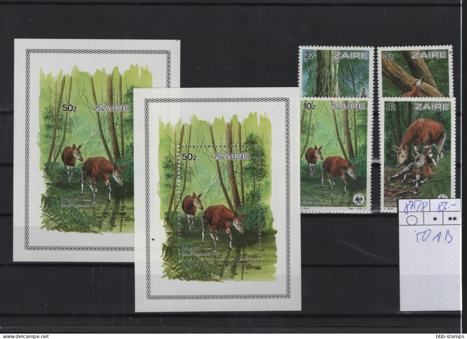Kongo Kinshasa Michel Cat.No. Mnh/** 875/878 Wwf + Sheet 50 A/B - Unused Stamps