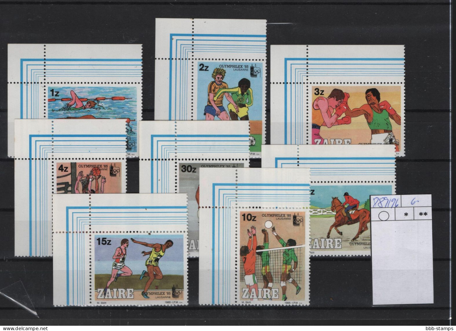 Kongo Kinshasa Michel Cat.No. Mnh/** 889/896 Olympia - Unused Stamps