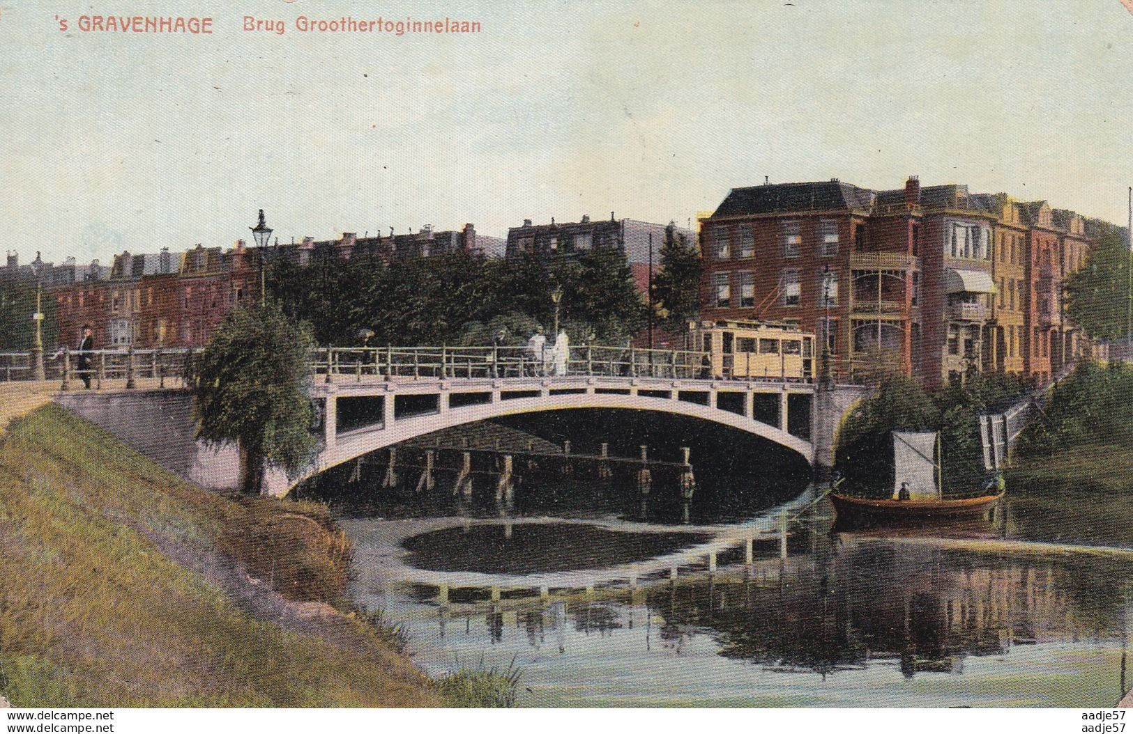 Netherlands Pays Bas Den Haag Brug Groothertoginnelaan Tramway 1916 - Tramways