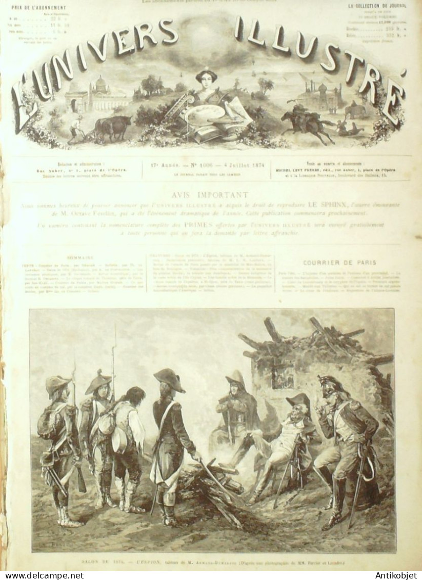 L'Univers Illustré 1874 N°1006 Thysdrus Cirque Romain El Jem Birmanie Ceylan Mac-Mahon Hoche Versailles Paquebot - 1850 - 1899