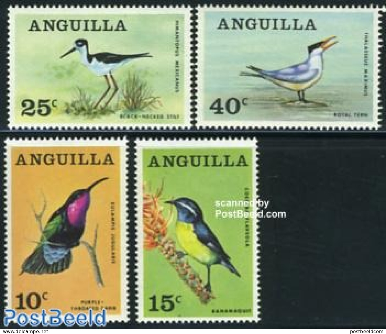 Anguilla 1968 Birds 4v, Mint NH, Nature - Birds - Hummingbirds - Anguilla (1968-...)