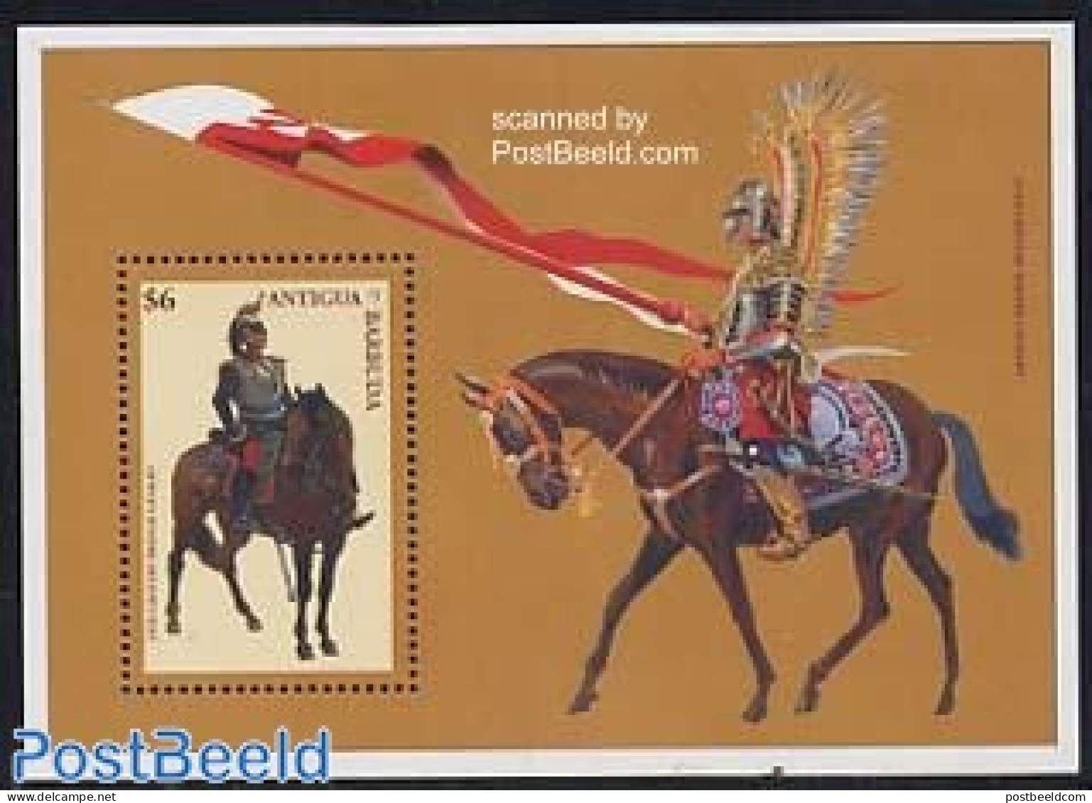 Antigua & Barbuda 1996 Cavalery S/s, Mint NH, Nature - Horses - Antigua Und Barbuda (1981-...)