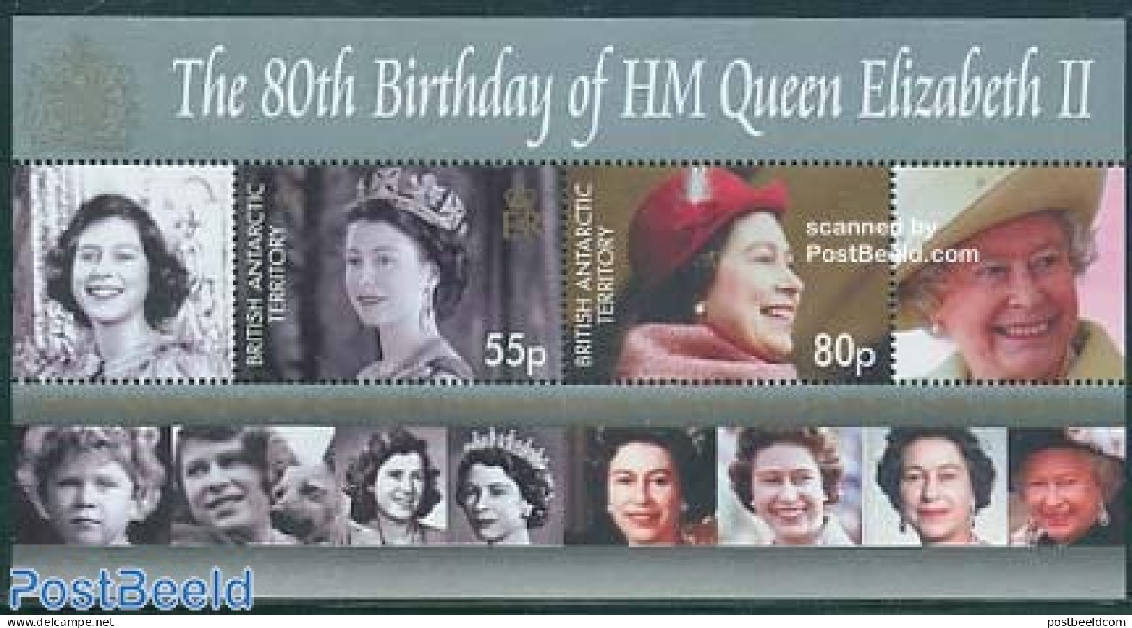 British Antarctica 2006 Elizabeth II 80th Birthday S/s, Mint NH, History - Kings & Queens (Royalty) - Königshäuser, Adel