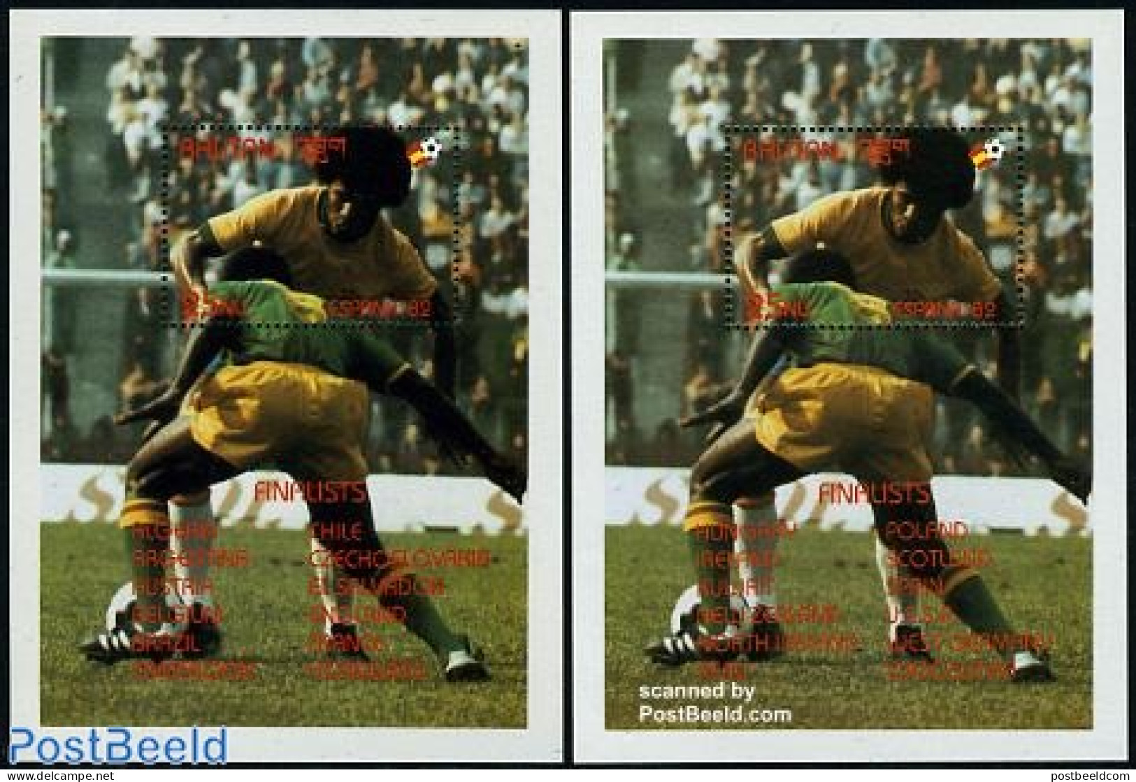 Bhutan 1982 World Cup Football 2 S/s, Mint NH, Sport - Football - Bhoutan