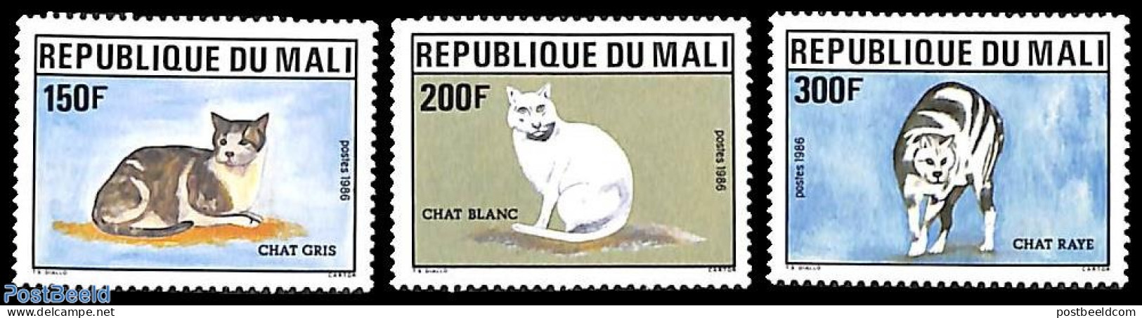 Mali 1986 Cats 3v, Mint NH, Nature - Cats - Malí (1959-...)