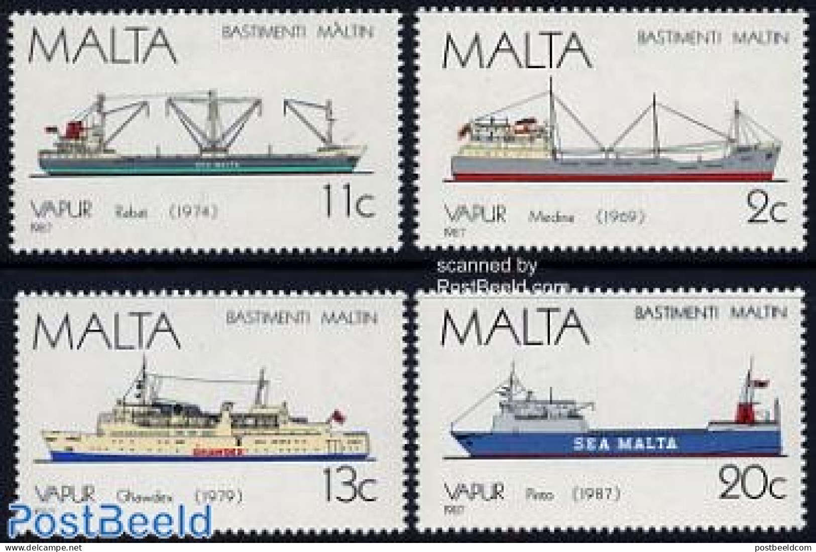 Malta 1987 Ships 4v, Mint NH, Transport - Ships And Boats - Bateaux
