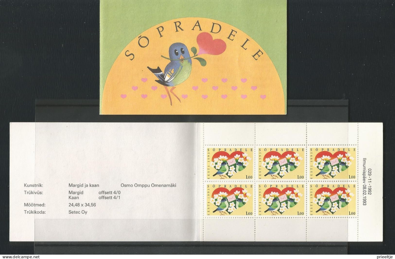 Estonia 1993 Joint Issue With Finland Booklet Y.T. C 216 ** - Estland