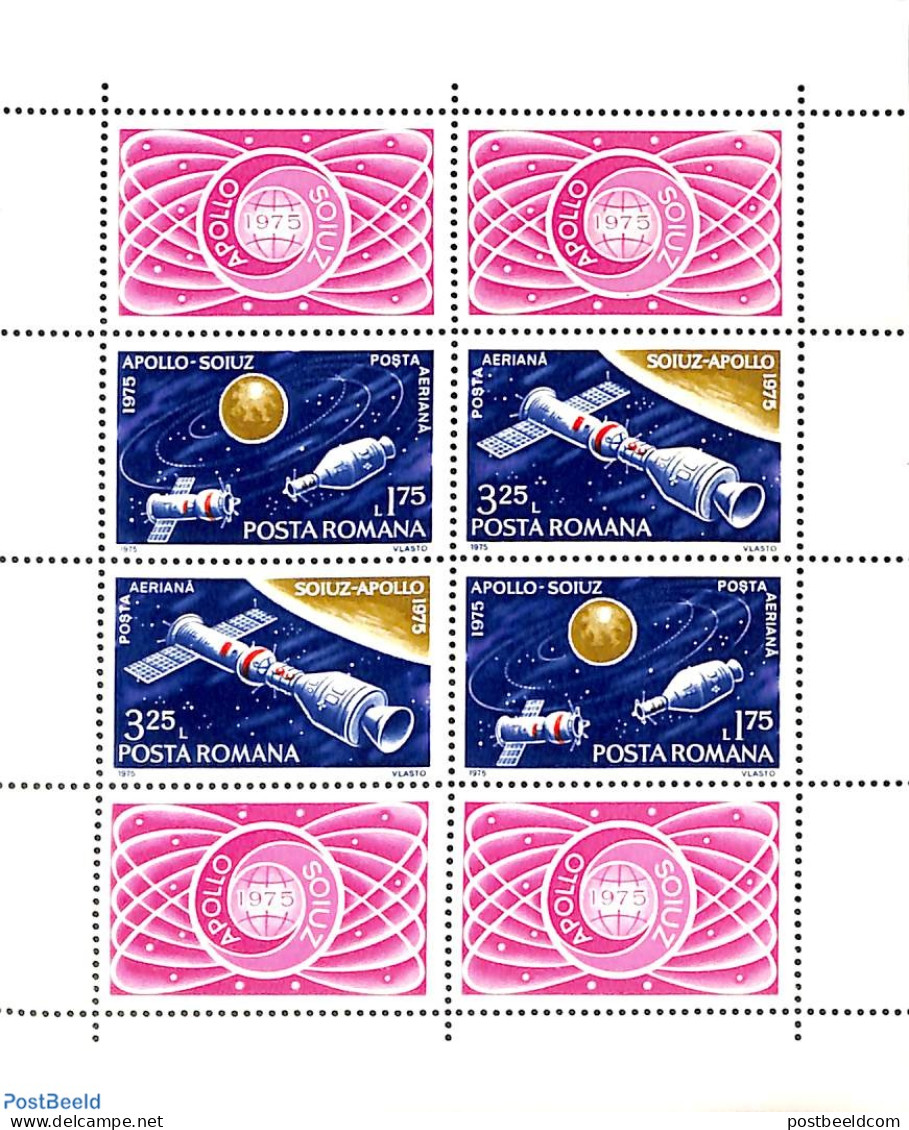 Romania 1975 Apollo-Soyuz S/s, Mint NH, Transport - Space Exploration - Ungebraucht