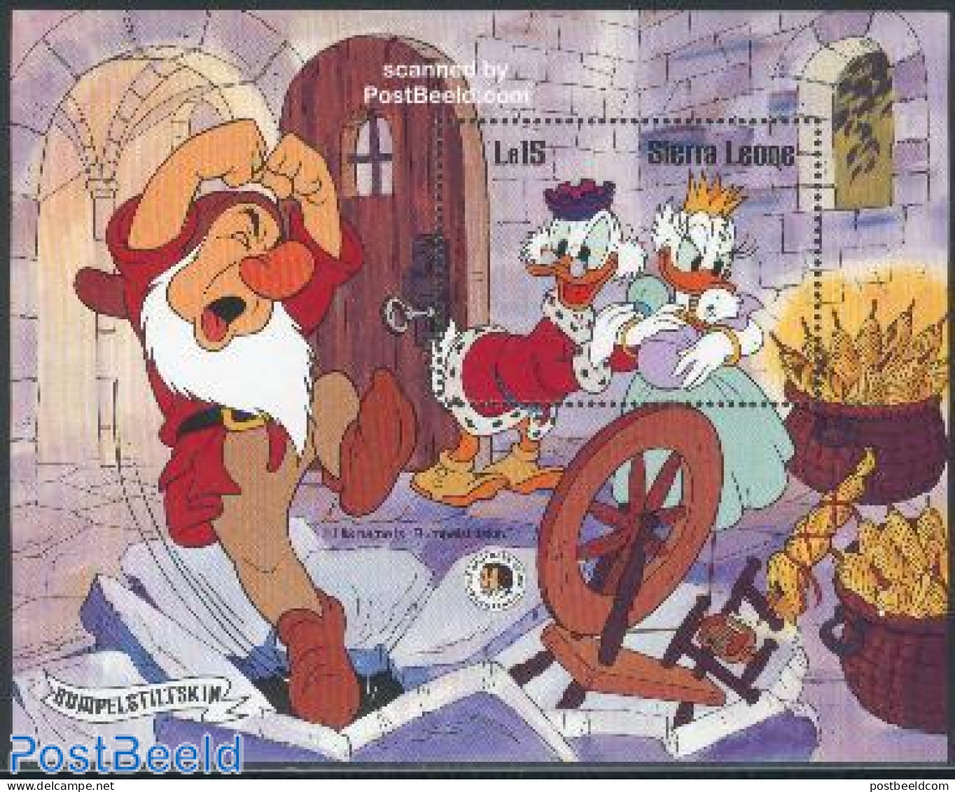 Sierra Leone 1985 Grimm Brothers, Disney S/s, Mint NH, Various - Textiles - Art - Disney - Fairytales - Textile