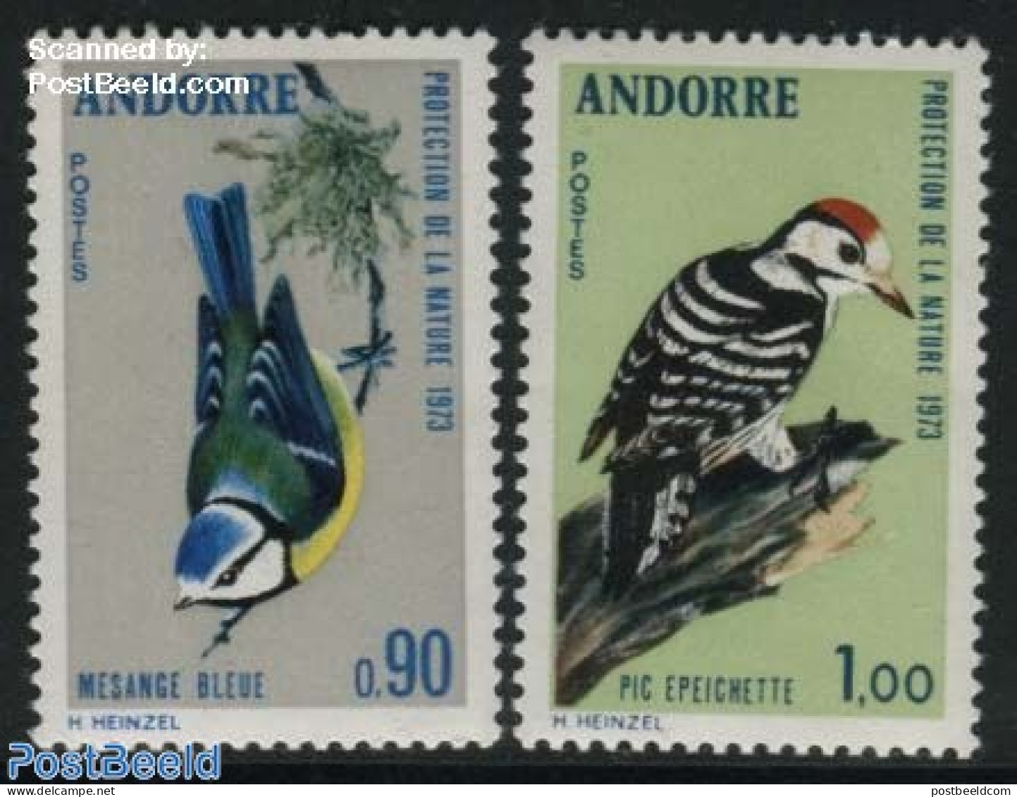 Andorra, French Post 1973 Birds 2v, Mint NH, Nature - Birds - Woodpeckers - Unused Stamps